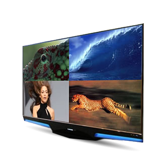 Une TV avec 4 images